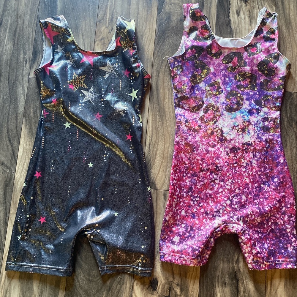 Sparkly Star and Glitter Leopard Kids Dance Costumes